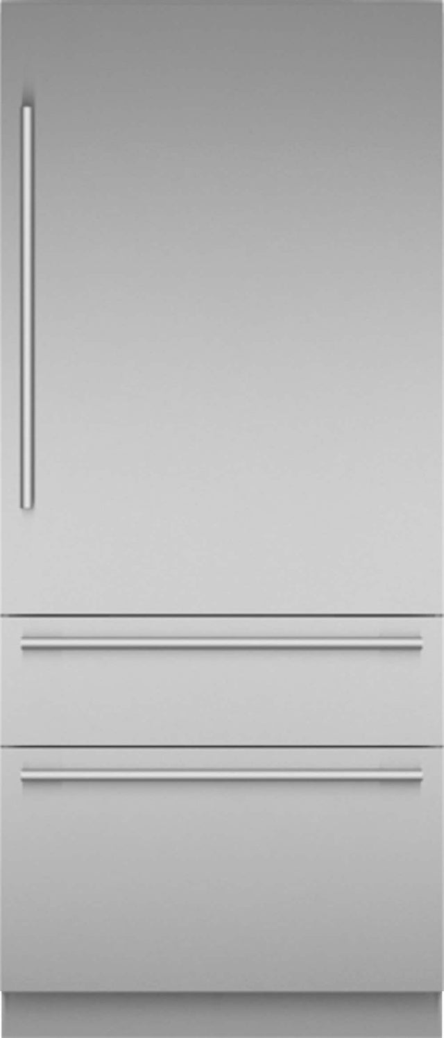 Front. Thermador - Freedom Collection 20.2 Cu. Ft. Bottom Freezer Built-in Smart Refrigerator with Masterpiece Series Handles - Stainless Steel.