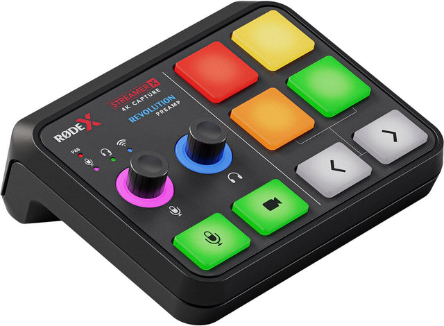 Front. RØDE - StreamerX Audio Interface and Video Capture Mixing Board - Black.