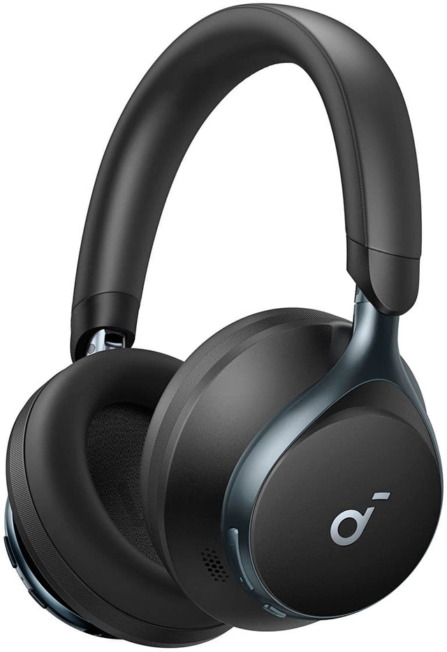 Front. Soundcore - by Anker Space One Wireless Adaptive Noise Cancelling Over-the-Ear Headphones - Black.