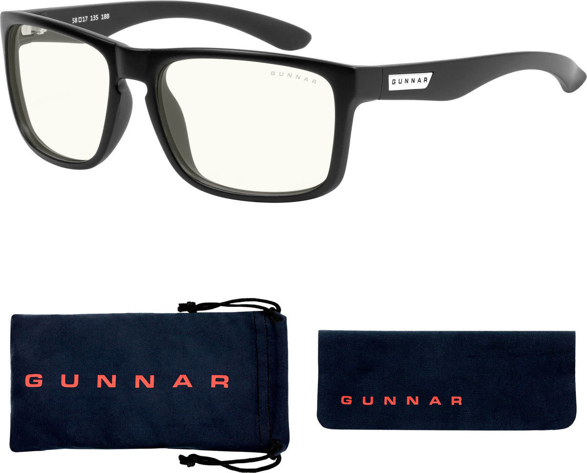 GUNNAR - Intercept Computer Glasses with Blue Light Reduction , Clear Lenses - Onyx
