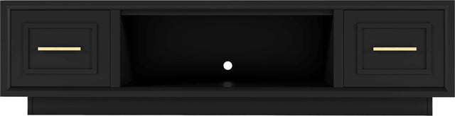 Front. Legends Furniture - Entertainment Console for up to most 80" inch TVs - Seal Skin Black.
