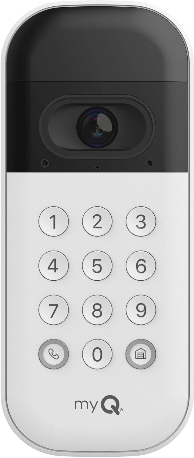Front. Chamberlain - MyQ Smart Garage Video Keypad – Battery Operated - White.