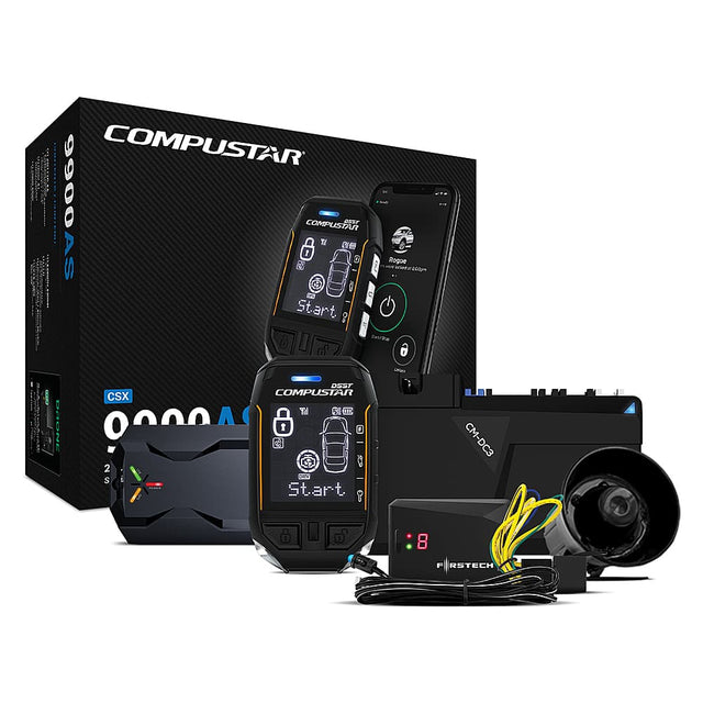 Front. Compustar - All-in-One 2-Way Remote Start + Security Bundle w/LTE Module - Installation Included - Black.