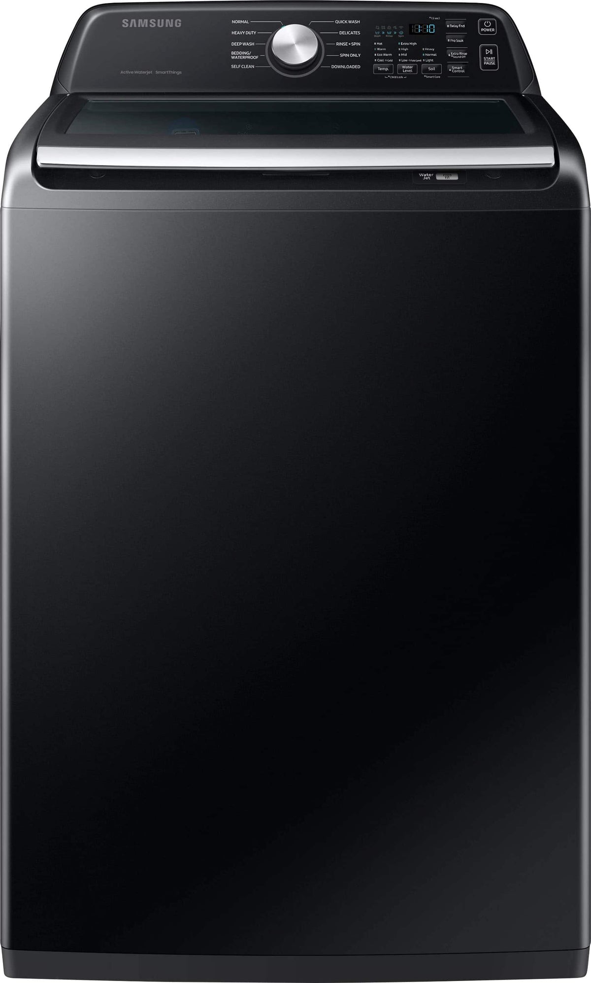 Samsung - 4.7 Cu. Ft. High-Efficiency Smart Top Load Washer with Active WaterJet - Black