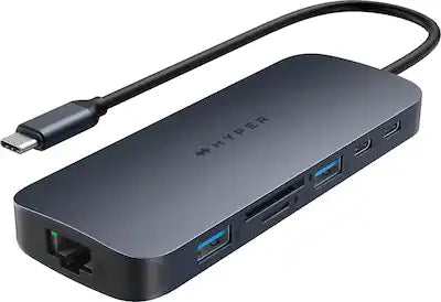 Hyper - HyperDrive Next​ 10 Port USB-C Hub, 4K HDMI, Ethernet, 2 USB-C, 2 USB-A, microSD/SD, travel dock for MacBook/PC