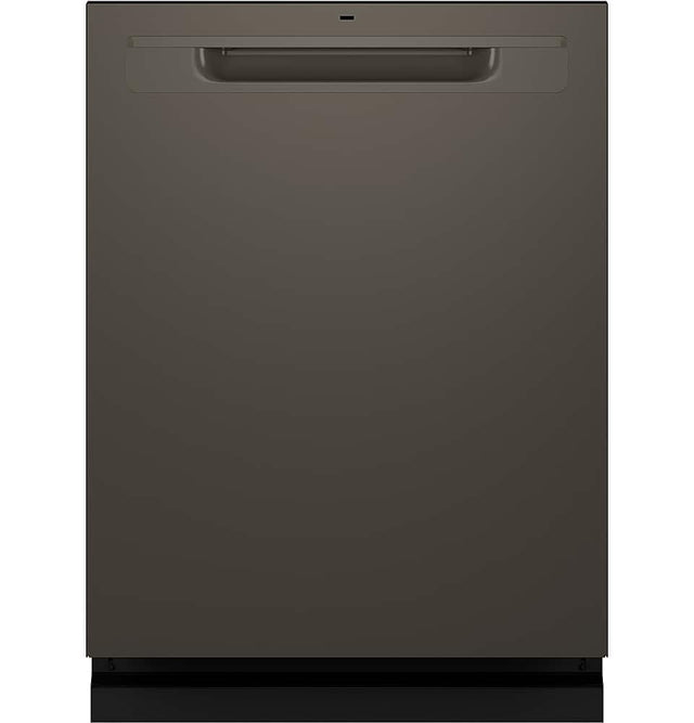 Front. GE - 24" Top Control Smart Built-In Stainless Steel Tub Dishwasher with 3rd Rack and Sanitize Cycle - Slate.