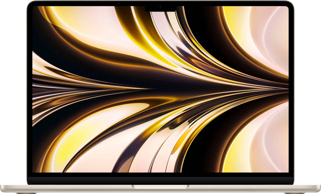 Front. Apple - Geek Squad Certified Refurbished MacBook Air 13.6" Laptop - Apple M2 chip - 8GB Memory - 256GB SSD - Starlight.