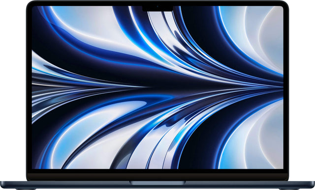 Front. Apple - Geek Squad Certified Refurbished MacBook Air 13.6" Laptop - Apple M2 chip - 8GB Memory - 256GB SSD - Midnight.