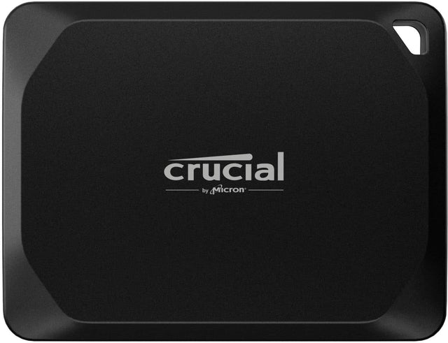 Front. Crucial - X10 Pro 2TB USB-C External SSD - Black.