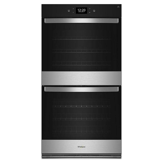 Front. Whirlpool - 27" Smart Built-In Electric Convection Double Wall Oven with Air Fry - Stainless Steel.