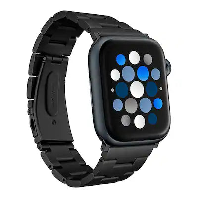 Insignia™ - Stainless Steel Link Band for Apple Watch 42mm, 44mm, 45mm, 46mm, and Apple Watch Ultra 49mm (All Series)