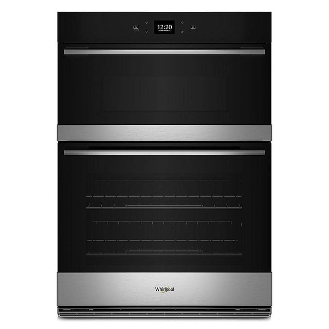 Front. Whirlpool - 30" Smart Built-In Electric Combination Wall Oven with Air Fry - Stainless Steel.