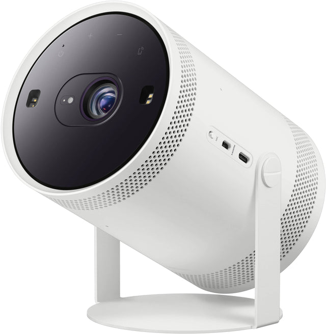 Front. Samsung - The Freestyle 2nd Gen with Gaming Hub FHD HDR Smart Portable Projector - White.