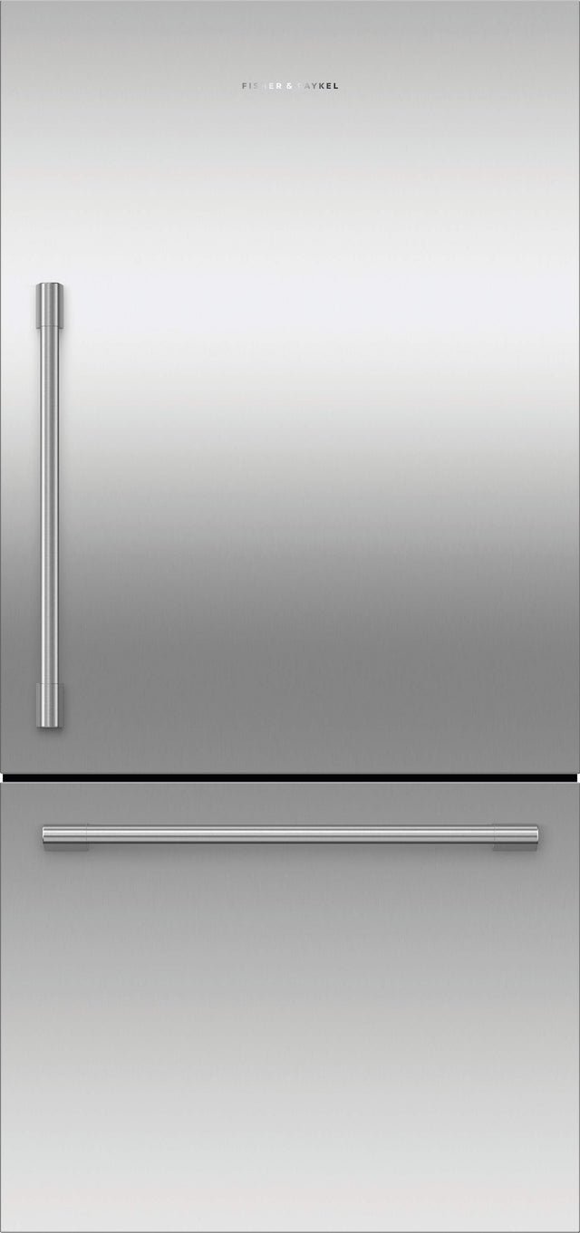 Front. Fisher & Paykel - Active Smart 17.1 Cu Ft Bottom Freezer Refrigerator with Ice - Stainless Steel.