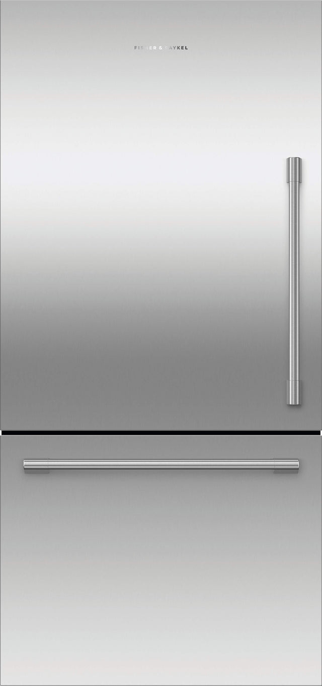 Front. Fisher & Paykel - Active Smart 17.1 Cu Ft  Bottom Freezer Refrigerator with Ice - Stainless Steel.