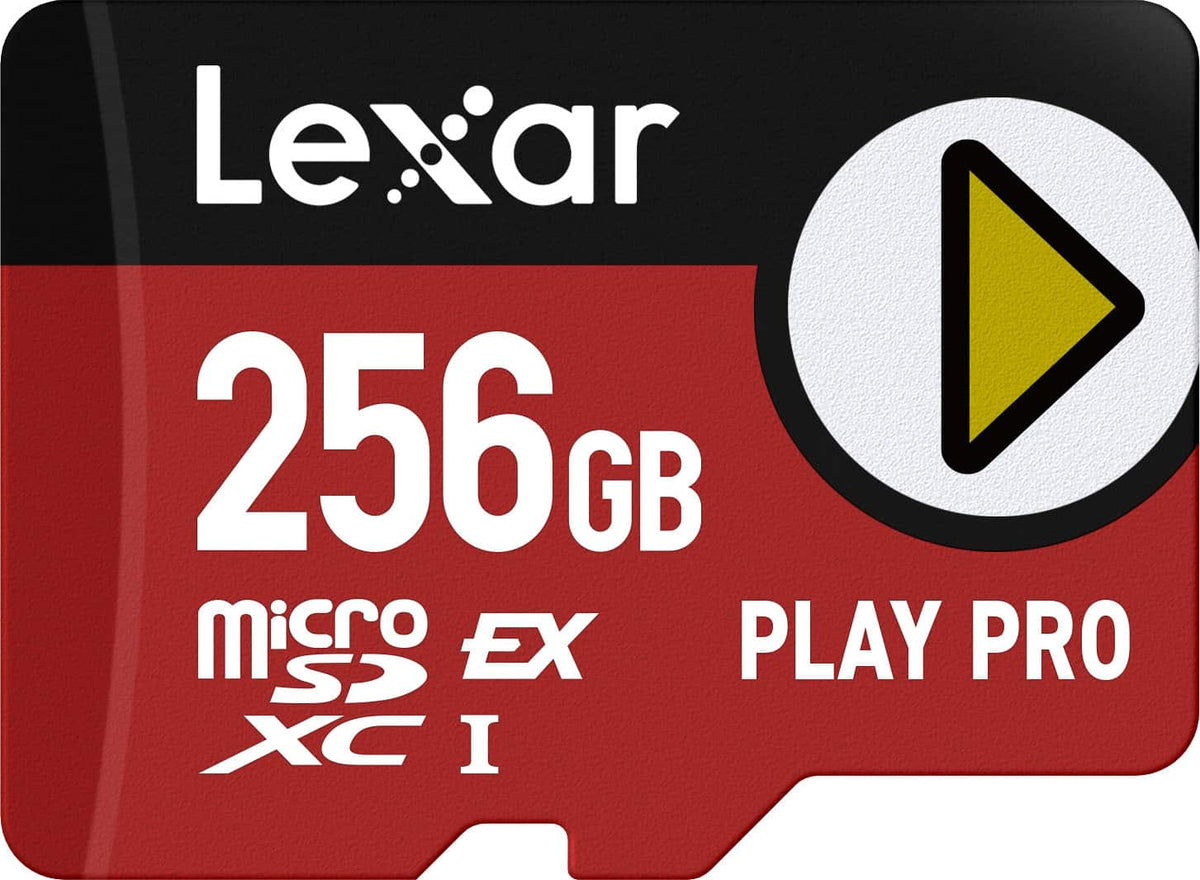 Lexar - 256GB PLAY PRO microSD Express Card, PCIe technology, C10, U3, V30, Full HD, 4K, Up to 900/600 MB/s Memory Card