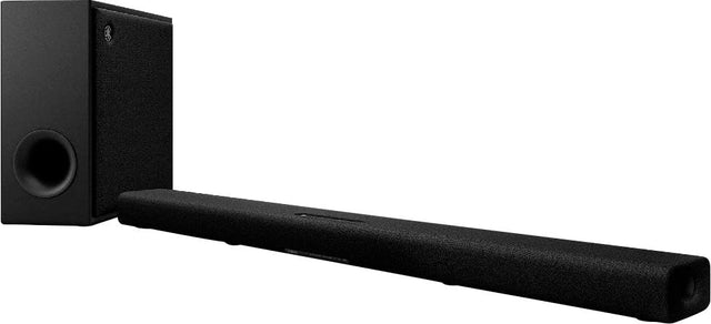 Front. Yamaha - TRUE X BAR 50A Soundbar with Dolby Atmos, Wireless Subwoofer and Alexa Built-in - Black.