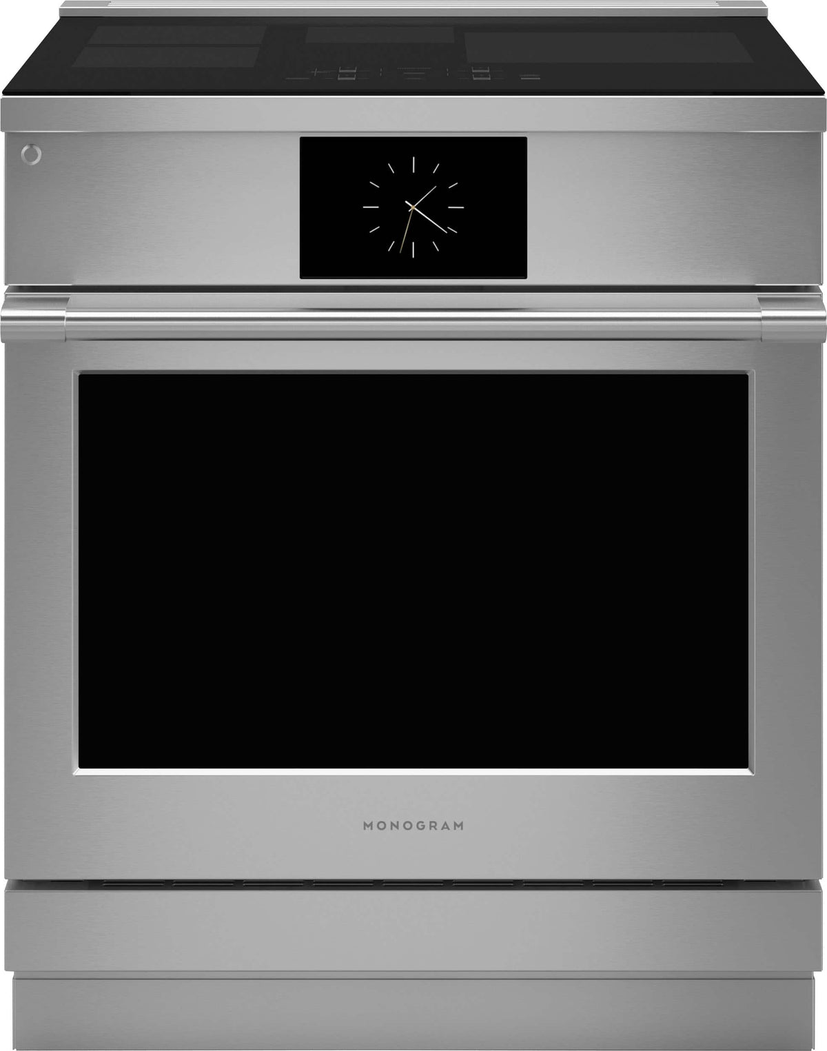 Monogram - 30 in. Wide 4 Element 5.3 Cu. Ft. Slide-In Electric Induction True Convection Range with Precision Cooking - Stainless Steel