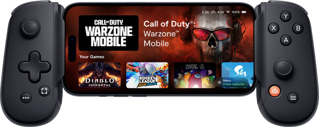 Front. Backbone - One (USB-C) - Mobile Gaming Controller for iPhone 15 Series and Android - 2nd Generation - Black.