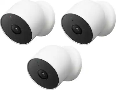 Google - Nest Cam 3 Pack Indoor/Outdoor Wire Free Security Cameras