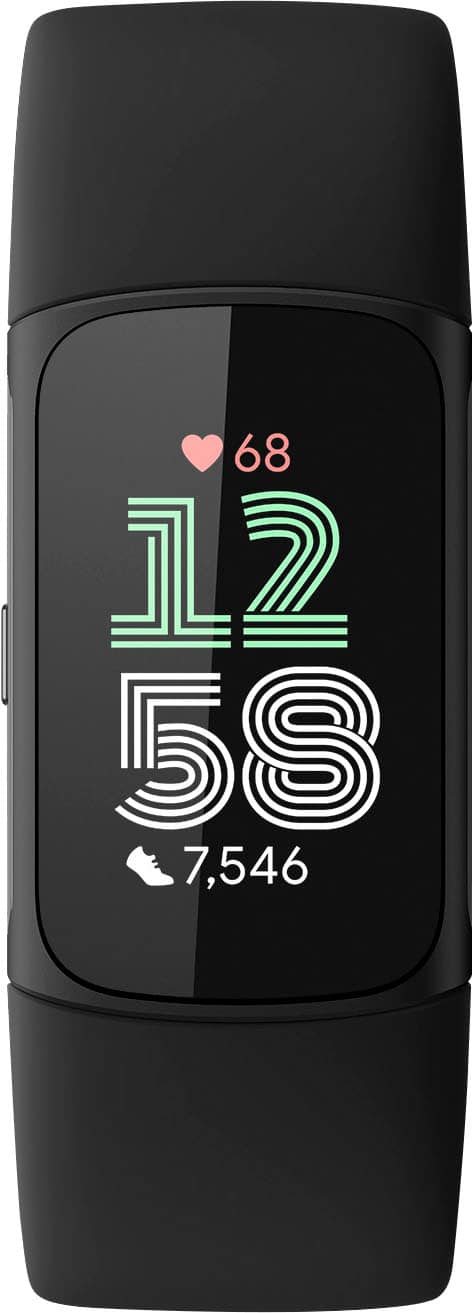 Front. Fitbit - Charge 6 Advanced Fitness & Health Tracker - Obsidian.