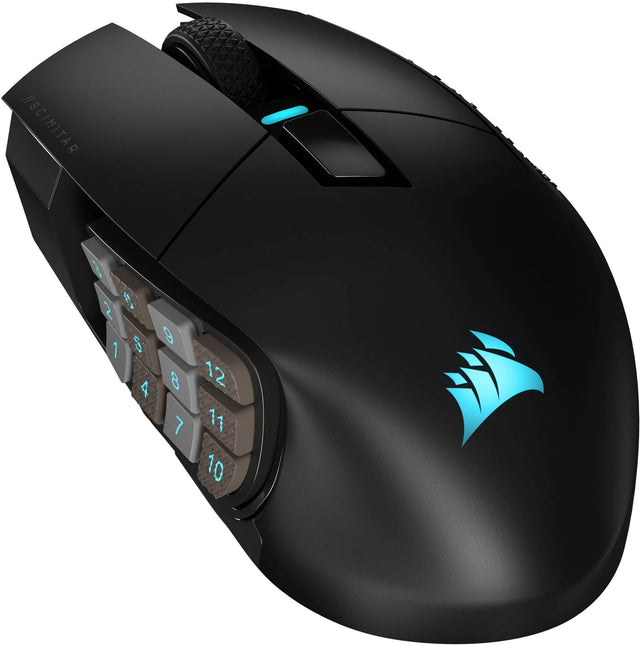 Front. CORSAIR - Scimitar Elite Wireless Gaming Mouse with 16 Programmable Buttons - Black.