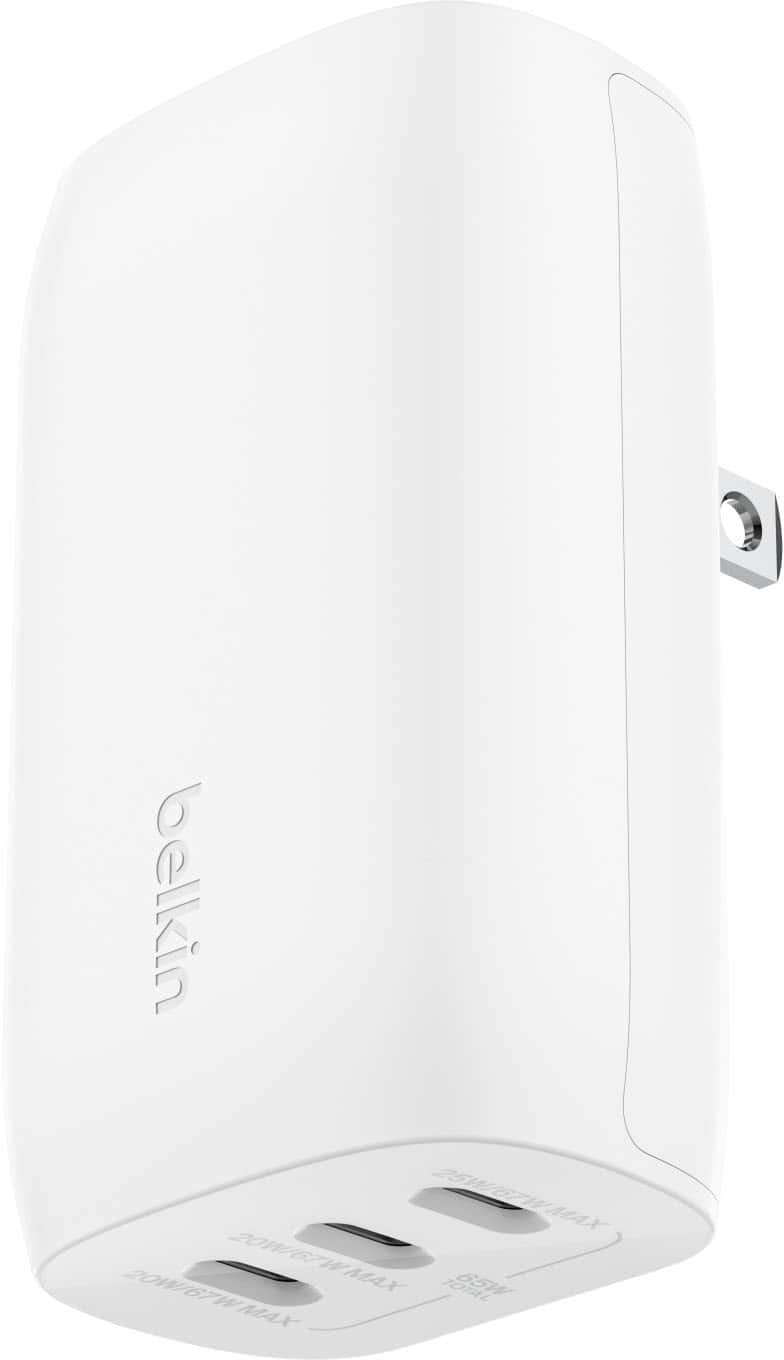 Belkin - BOOST↑CHARGE 3-Port USB-C Wall Charger with PPS 67W, Fast Charging for iPhone, MacBook, Galaxy, Nintendo Switch 2 & More - White