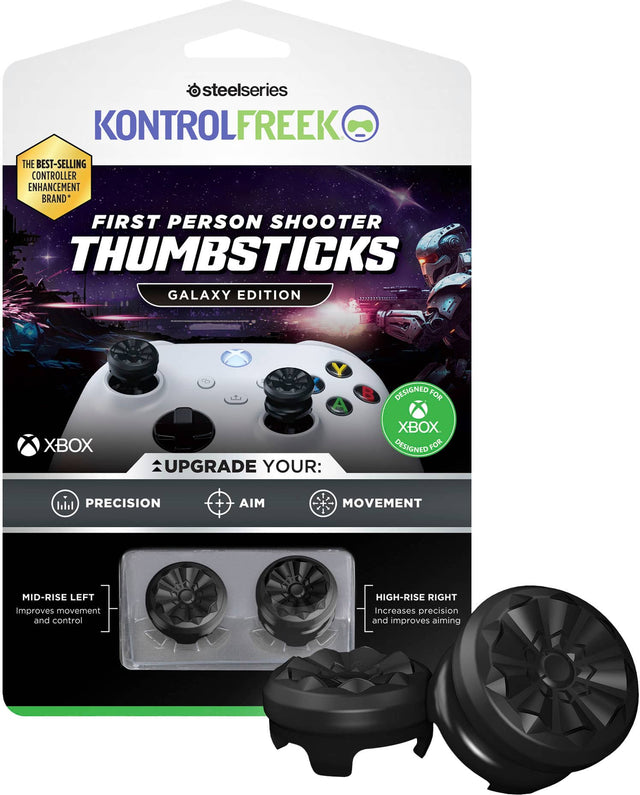 Steelseries KontrolFreek Thumbsticks Galaxy Edition Xbox One Controller Upgrade Your Precision + Aim Movement Mid-Rise Left and High-Rise Right Improves movement and control.