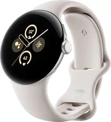 Google - Pixel Watch 2 Polished Silver Aluminum Case Smartwatch with  Porcelain Active Band Wi-Fi