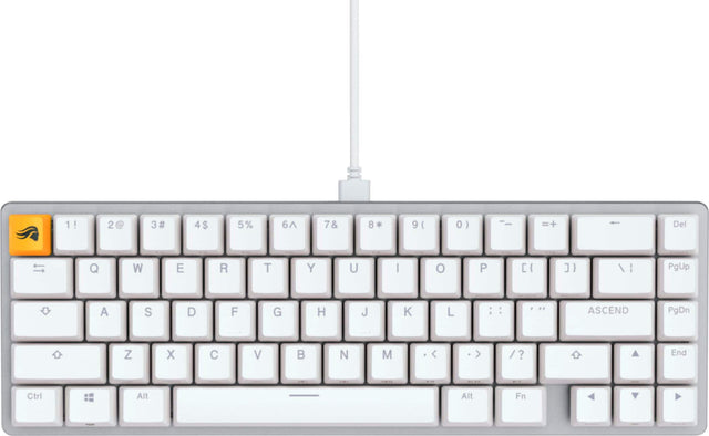 The text on the image is a keyboard layout, which includes the numbers, letters, and symbols. The numbers are represented by the following symbols: 1! 2@ 3# 4$ 5% 6A 7& 8 9( ( 0) = + Del LT Q W E R T Y U I O P   / I PgUp A S D F G H J K L : .. ASCEND PgDn Z X C V B N M - < > / ? End Ctrl Alt Alt Fn. The letters are represented by the standard QWERTY layout, including uppercase and lowercase letters.