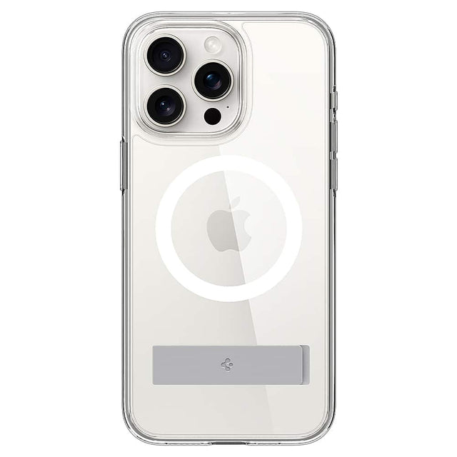 Front. Spigen - Slim Armor Essential S MagFit Case for Apple iPhone 15 Pro - Crystal Clear.