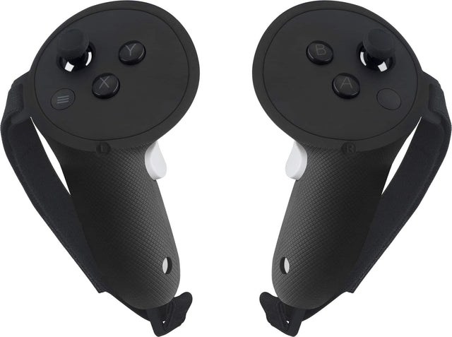 Front. Insignia™ - Performance Grips + Straps for Meta Quest 3 - Black.