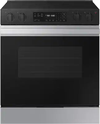 Samsung - 30 in. Wide 5 Elements Bespoke 6.3 Cu. Ft. Slide-In Electric Range with Precision Knobs