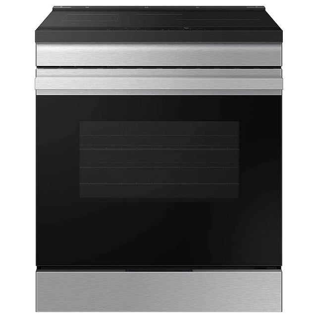 Front. Samsung - Bespoke 6.3 Cu. Ft. Slide-In Electric Induction Range with Anti-Scratch Glass Cooktop - Stainless Steel.