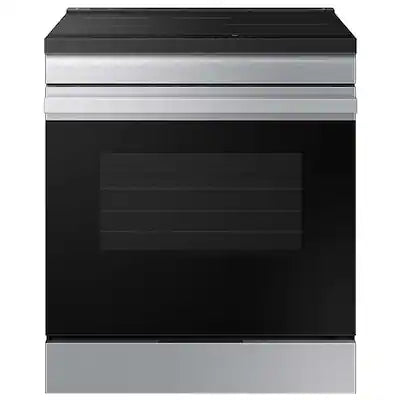 Samsung - 30 in. Wide 4 Elements Bespoke 6.3 Cu. Ft. Slide-In Electric Induction Range with Anti-Scratch Glass Cooktop