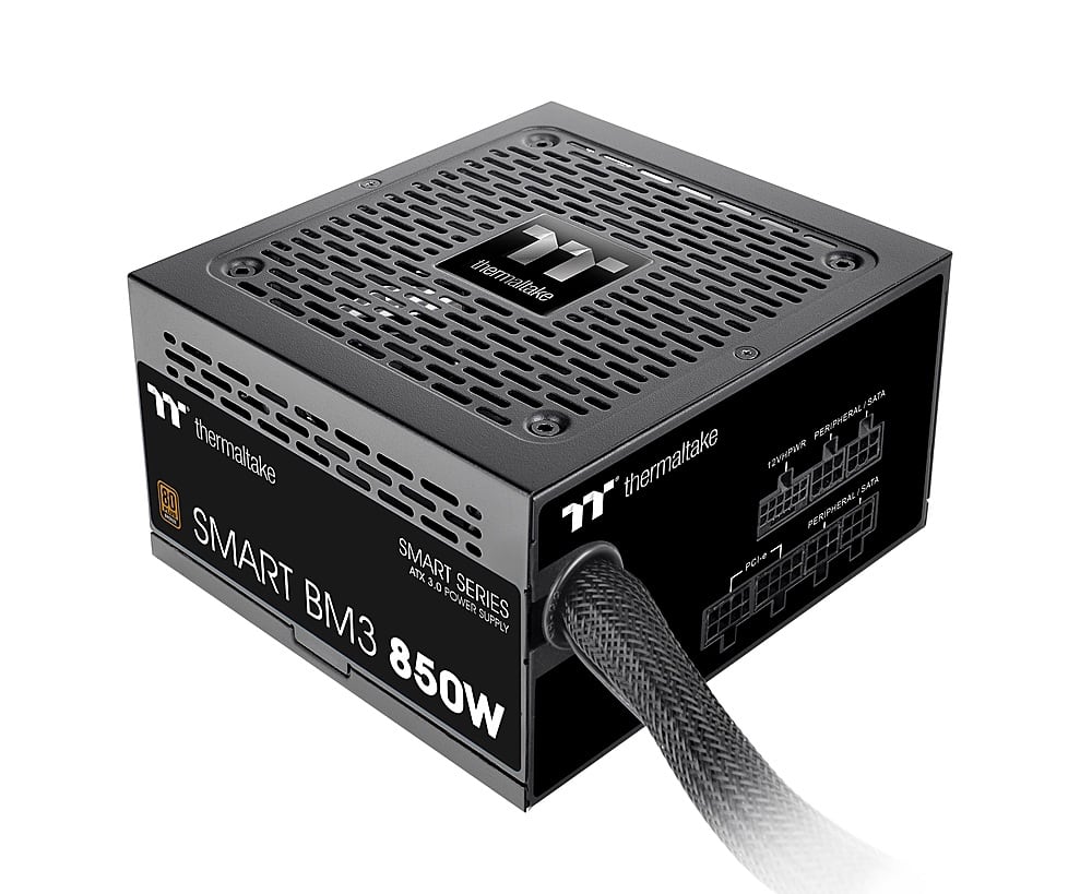 Thermaltake - Smart BM3 80+ Bronze PCIE Gen 5 ATX 3.0 850W Semi-Modular Power Supply - Black