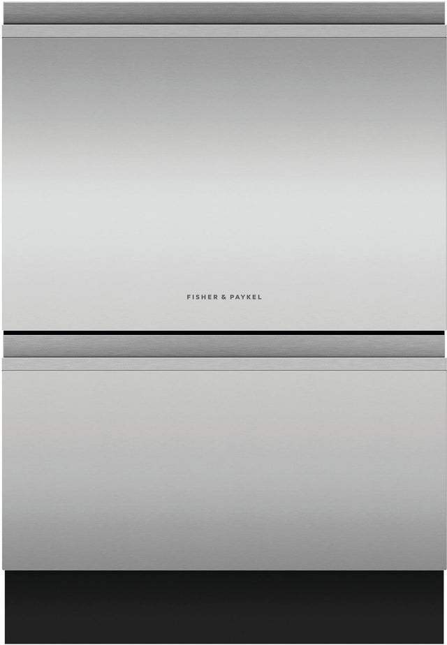 Front. Fisher & Paykel - Top Control Stainless Steel Built-in Double DishDrawer with 44 dBA.