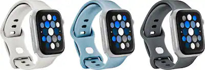 Best Buy essentials™ - Silicone Band for Apple Watch 38mm, 40mm, 41mm, and 42mm (3-Pack)
