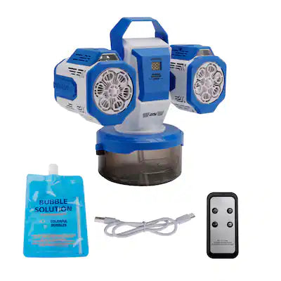 Topteng - Rechargeable Bubble Machine–360° Rotation,RGB Lights,Remote Control,30,000 Bubbles/min, Fit for Outdoor Parties & Events