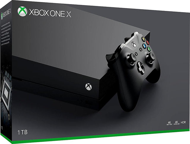 Front. Microsoft - Geek Squad Certified Refurbished Xbox One X 1TB Console with 4K Ultra Blu-ray - Black.