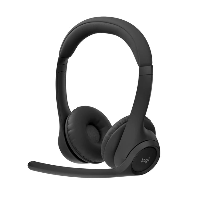 Front. Logitech - Zone 300 Wireless Bluetooth On-ear Headset With Noise-Canceling Microphone - Black.