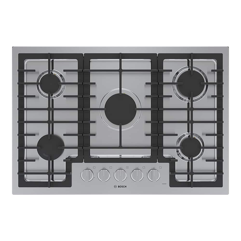 Bosch - 500 Series 30" Built-In Gas Cooktop with 5 burners and LP Conversion - Stainless Steel
