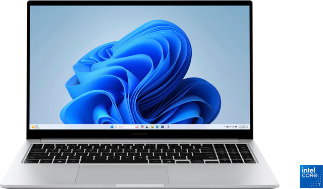 Front. Samsung - Galaxy Book4 15.6" FHD Laptop - Intel Core 7- 16GB Memory - 512GB SSD - Silver.