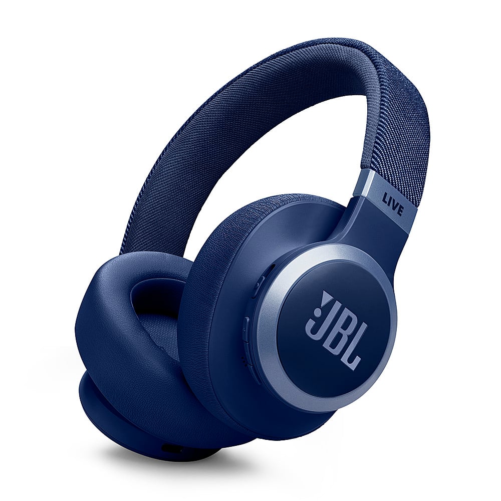 JBL - Live 770NC Wireless Over-Ear Headphones with True Adaptive Noise Cancelling - 2024 - Blue
