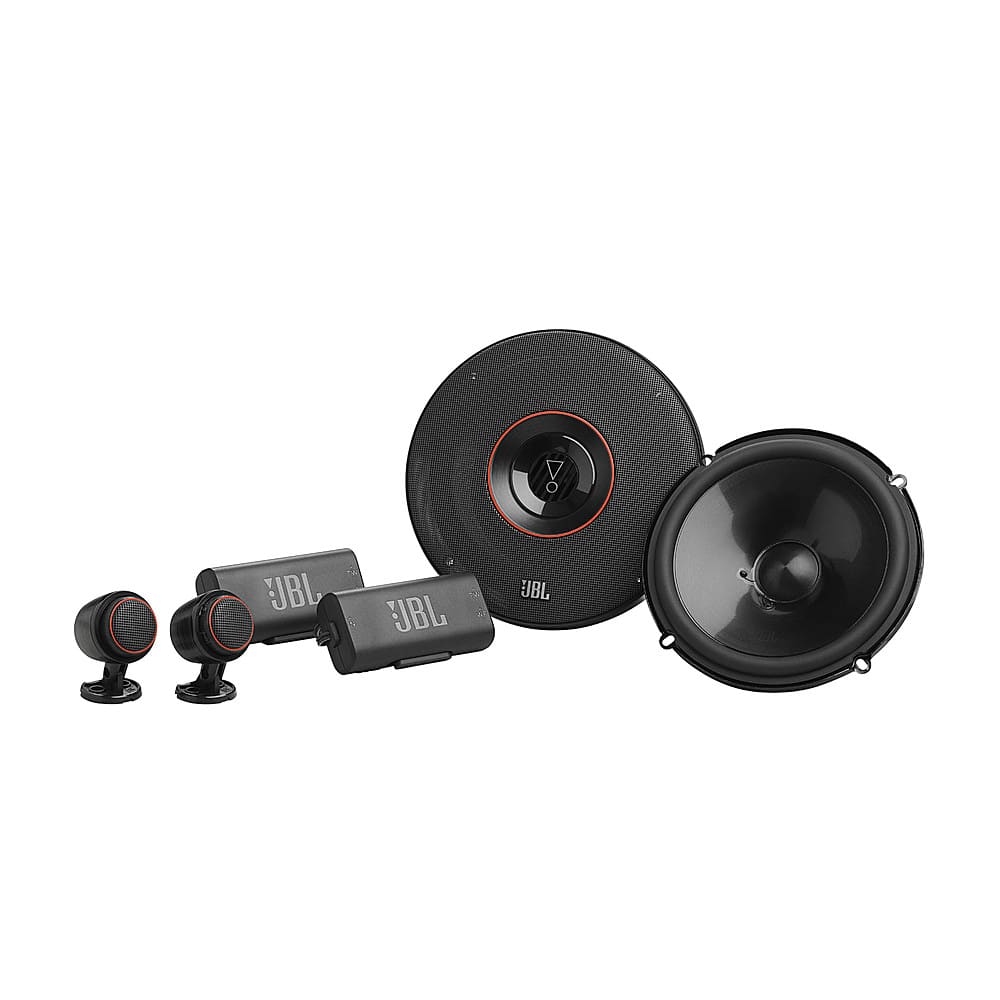 JBL - 6-1/2” Component Car Speakers with Polypropylene Cones with Tweeter Pod (Pair) - Black