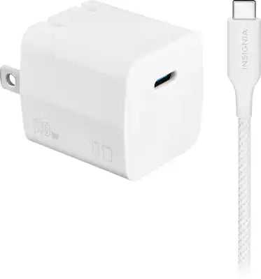 Insignia™ - 20W USB-C Compact Wall Charger Kit for Smartphones, Tablets & More