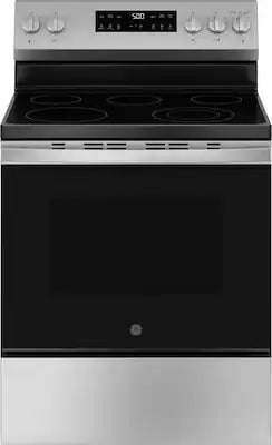 GE - 30 in. Wide 5 Elements 5.3 Cu. Ft. Freestanding Electric Range with Self-Clean and Steam Cleaning Option and Crisp Mode