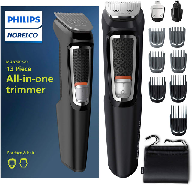 Angle. Philips Norelco - Philips Norelco Multi Groomer Series 3000 - Black.