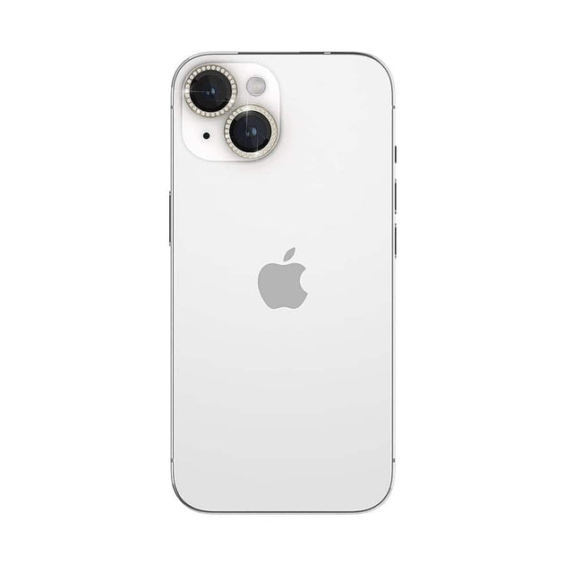 Angle. kate spade new york - Aluminum Ring Lens Protectors for Apple iPhone 15 and 15 Plus - Set in Stone Gold.
