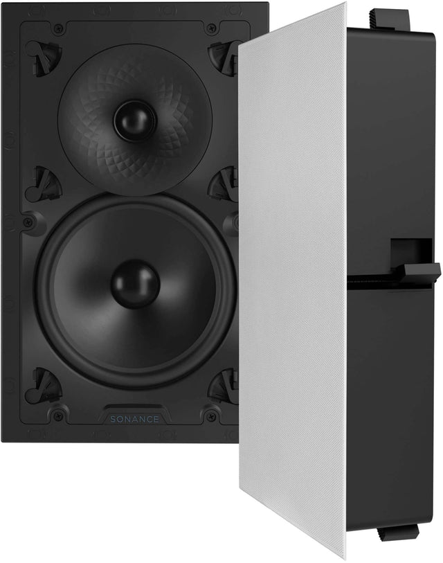 Front. Sonance - VX82 RECTANGLE - Visual Experience Series 8" Large Rectangle 2-Way Speakers (Pair) - Paintable White.
